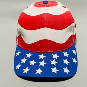 Nissin Cap American Flag Hat Mens OSFA Red White Blue Stars Stripes Strapback‎